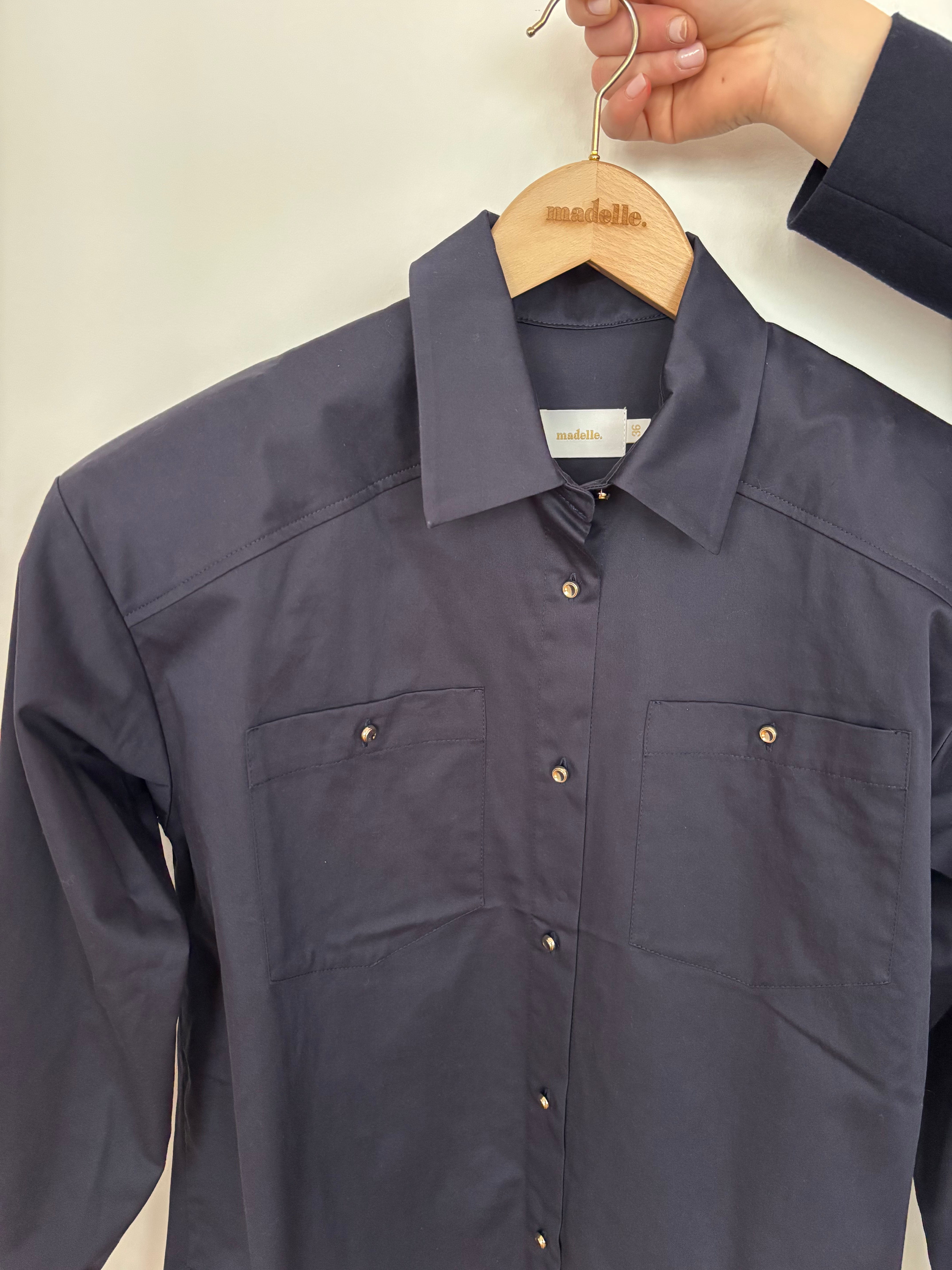 Thea navy blue cotton shirt