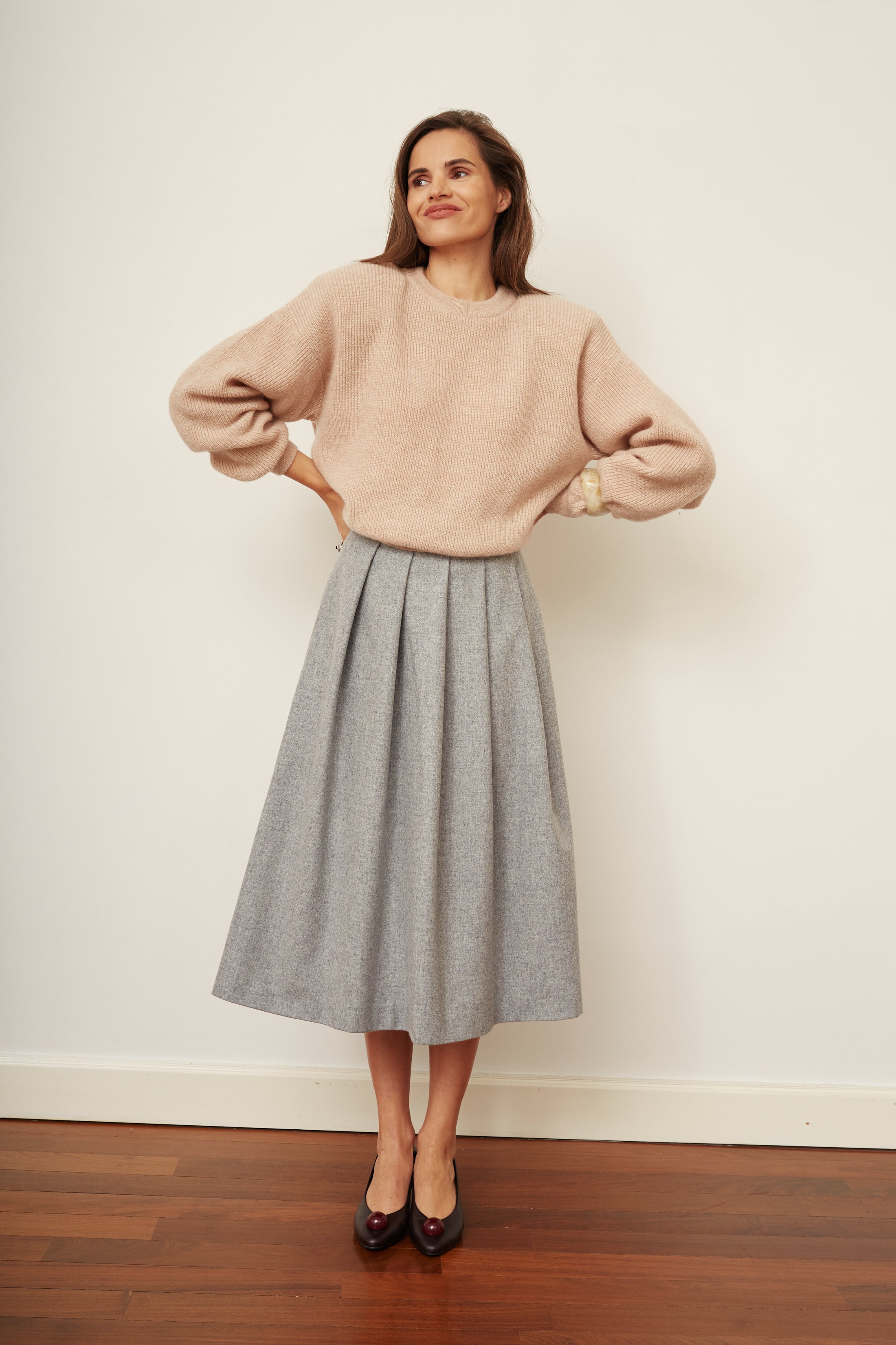 Matthieu pink and beige sweater