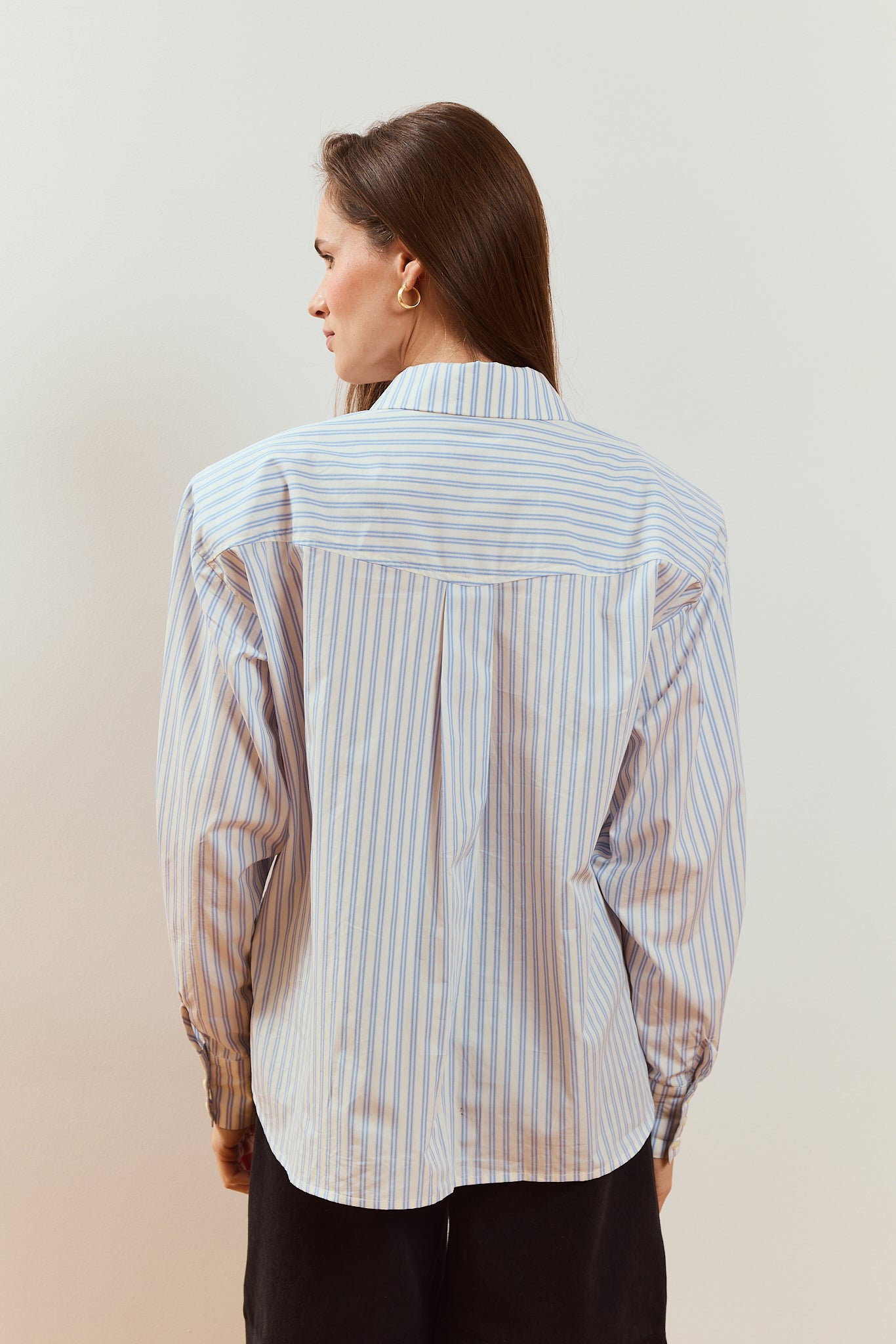 Thea cotton shirt in blue stripes