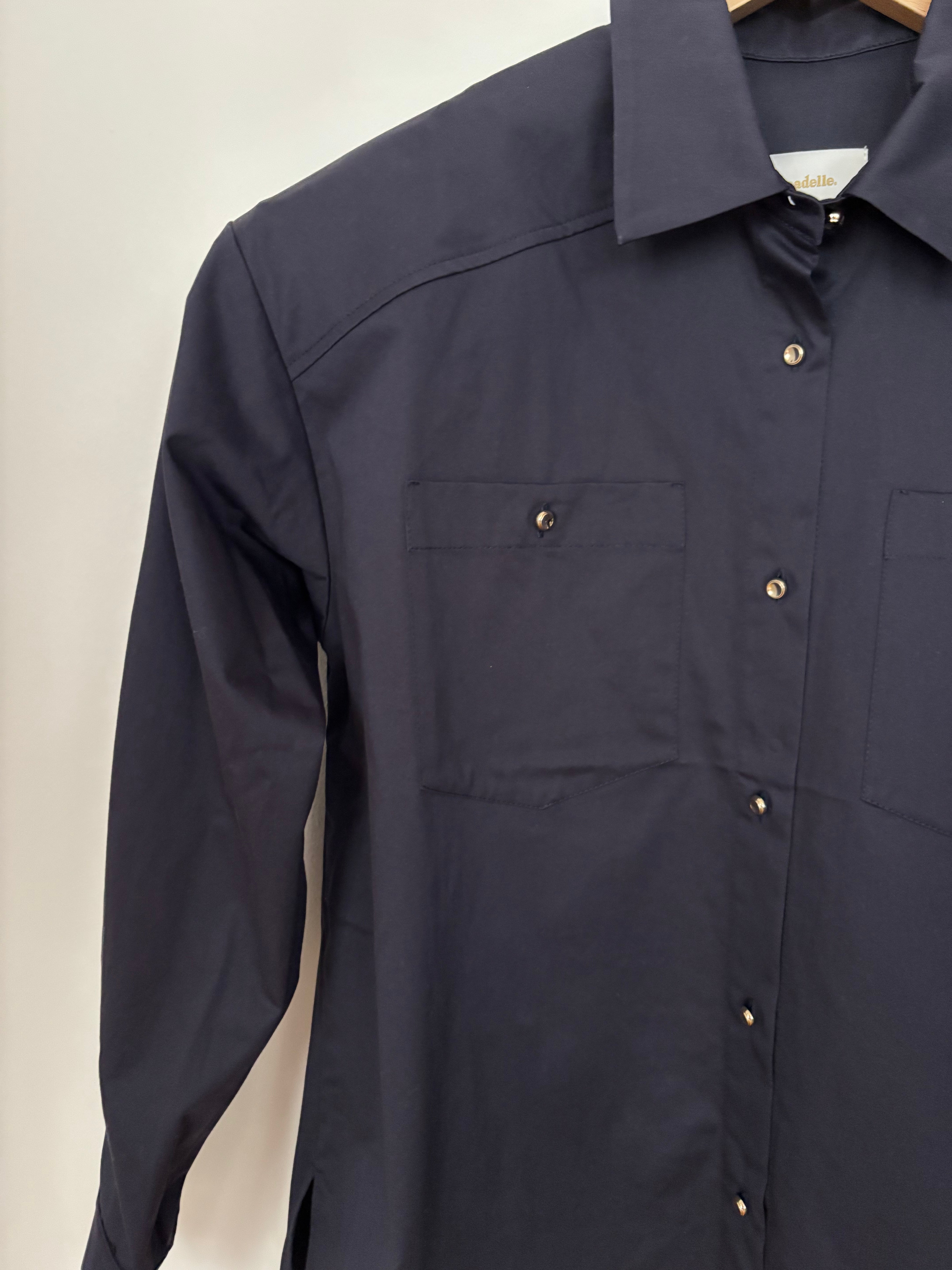 Thea navy blue cotton shirt