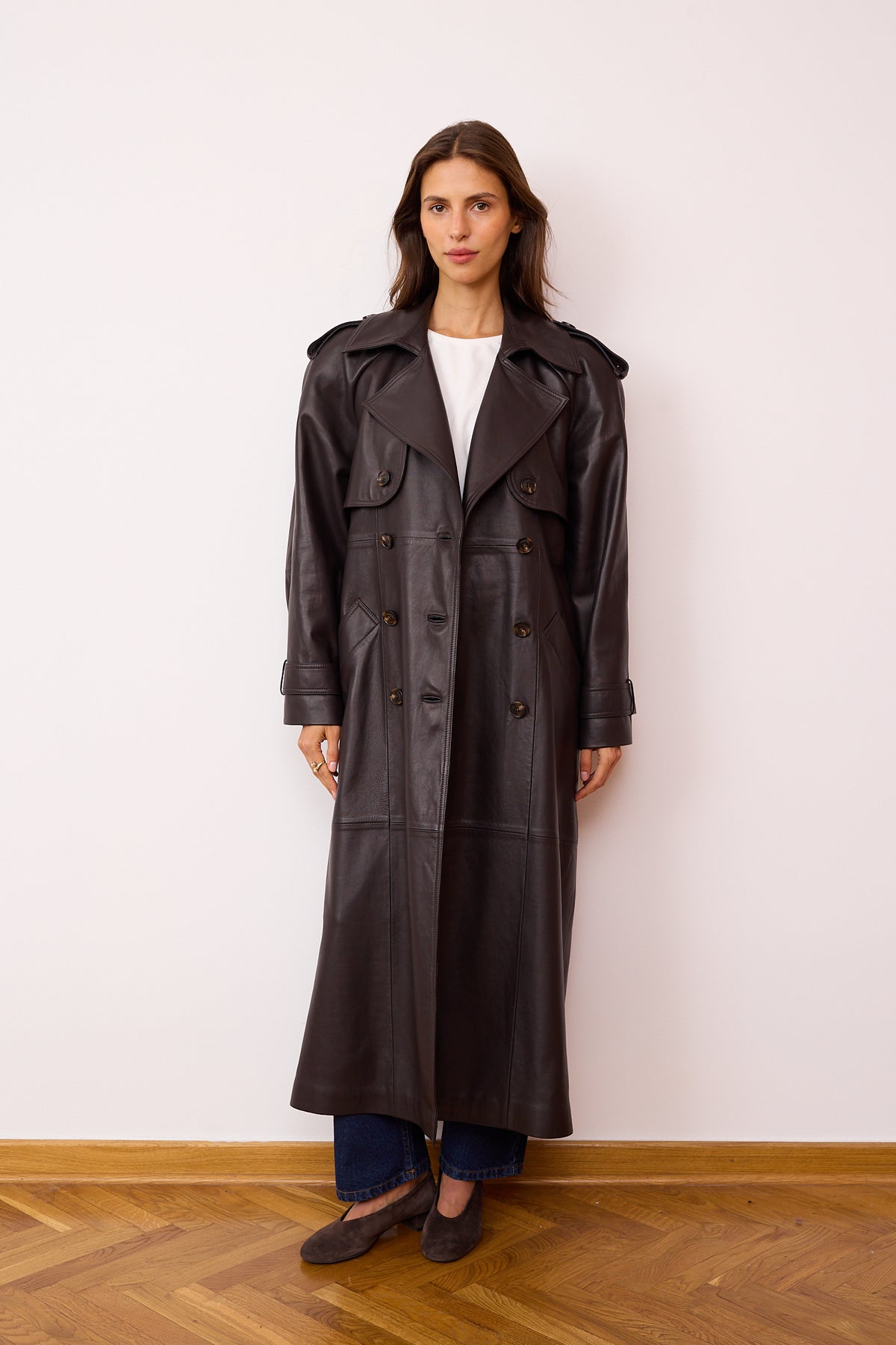 Trench en cuir Noe