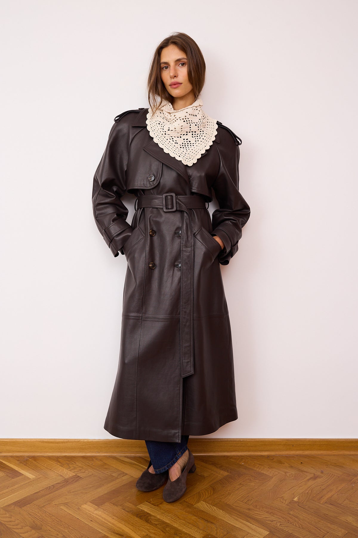 Trench en cuir Noe