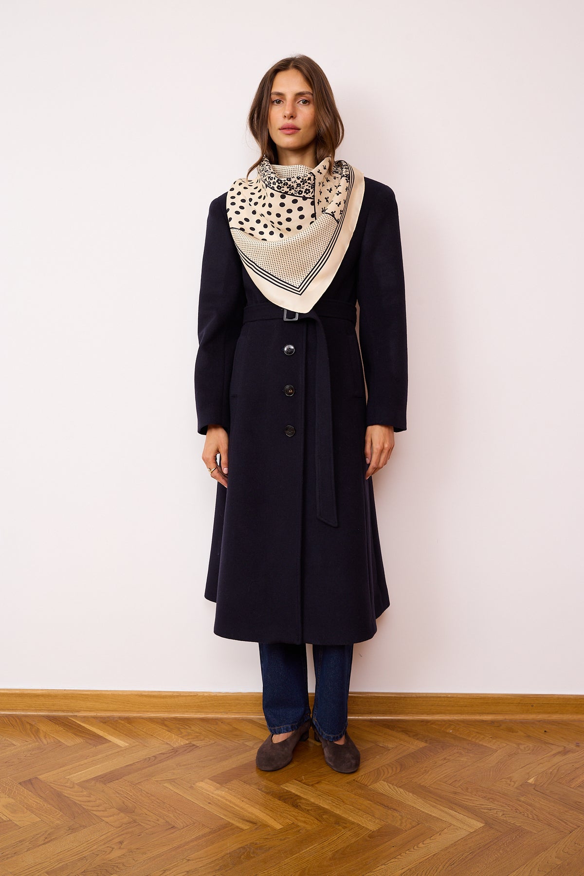 Foulard en soie Patchwork écru