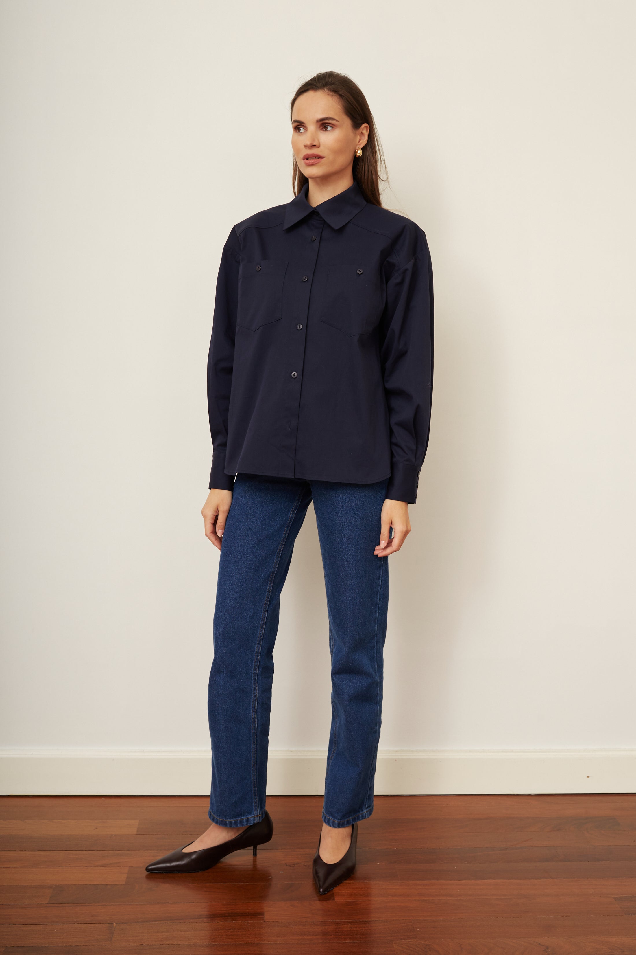 Bawełniana koszula Thea granatowa