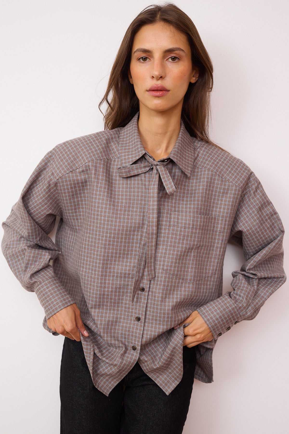 Thea plaid cotton shirt