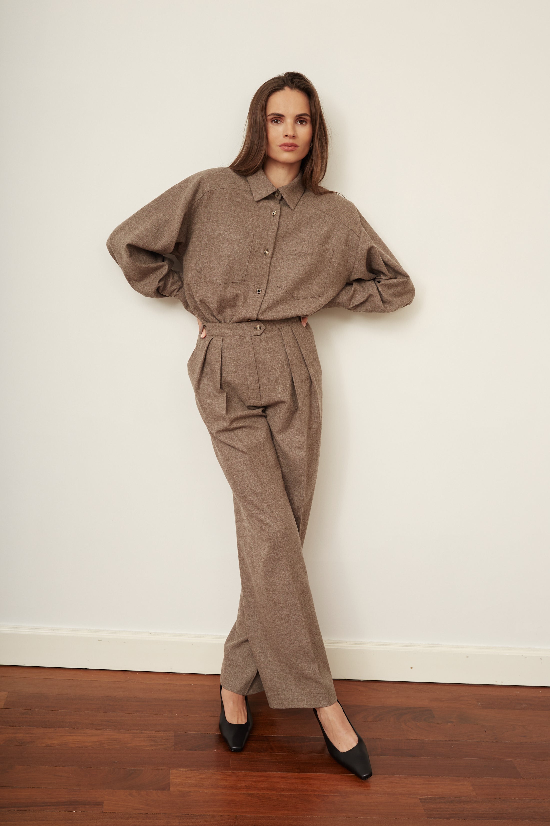 Spodnie Julien brązowe